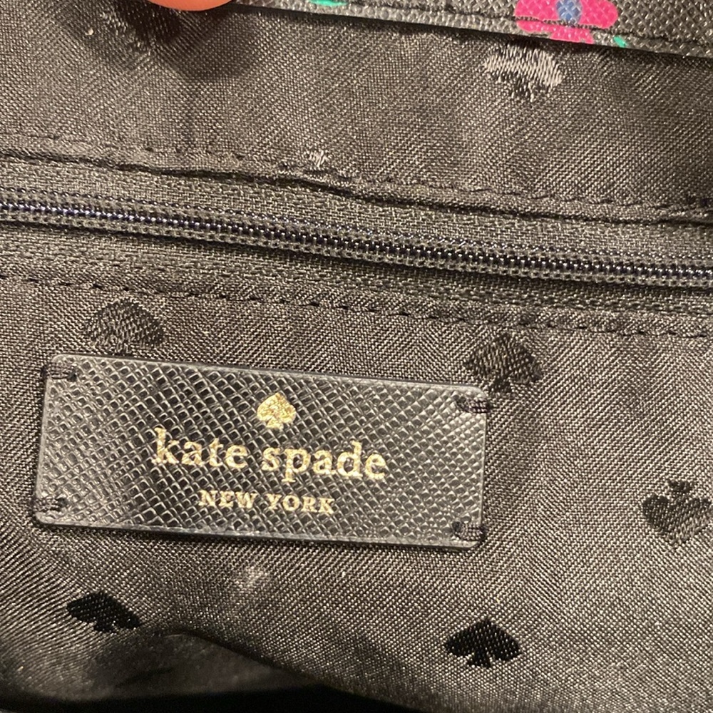 Kate Spade New York Staci Ditsy Buds Saffiano Leather Laptop Tote Floral / Black - Picture 6 of 13